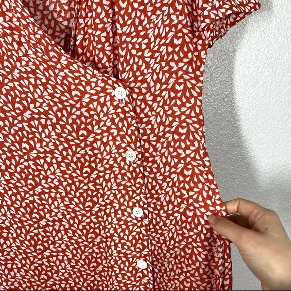 Keen The Label by The Shop Laguna Beach Rosie Wrap Midi Dress Red Coral Size S - Picture 6 of 10